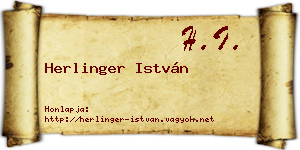 Herlinger István névjegykártya